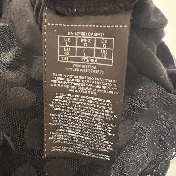 Guess Sheer Overlay Polka Dot Blouse Size Large - Picture 5 of 6